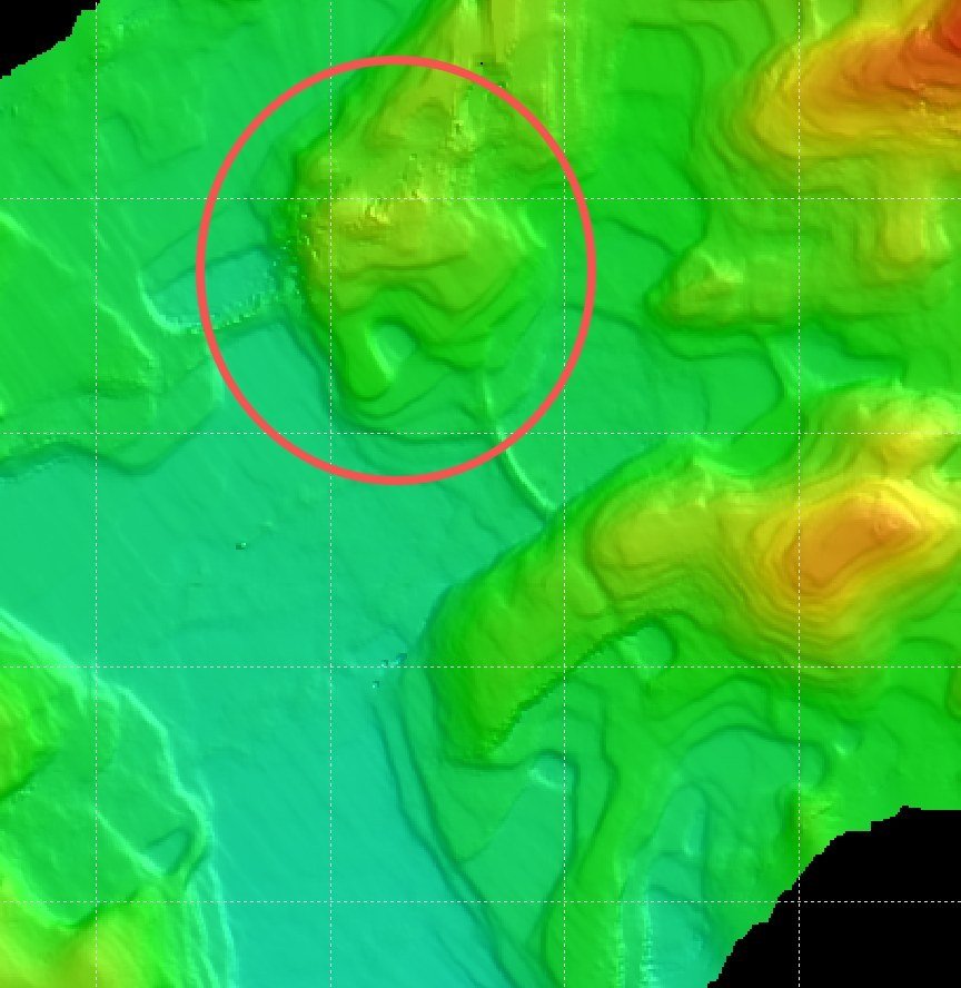Target detection on multibeam bathymetry (annotated example) Target detection on multibeam bathymetry (annotated example)
